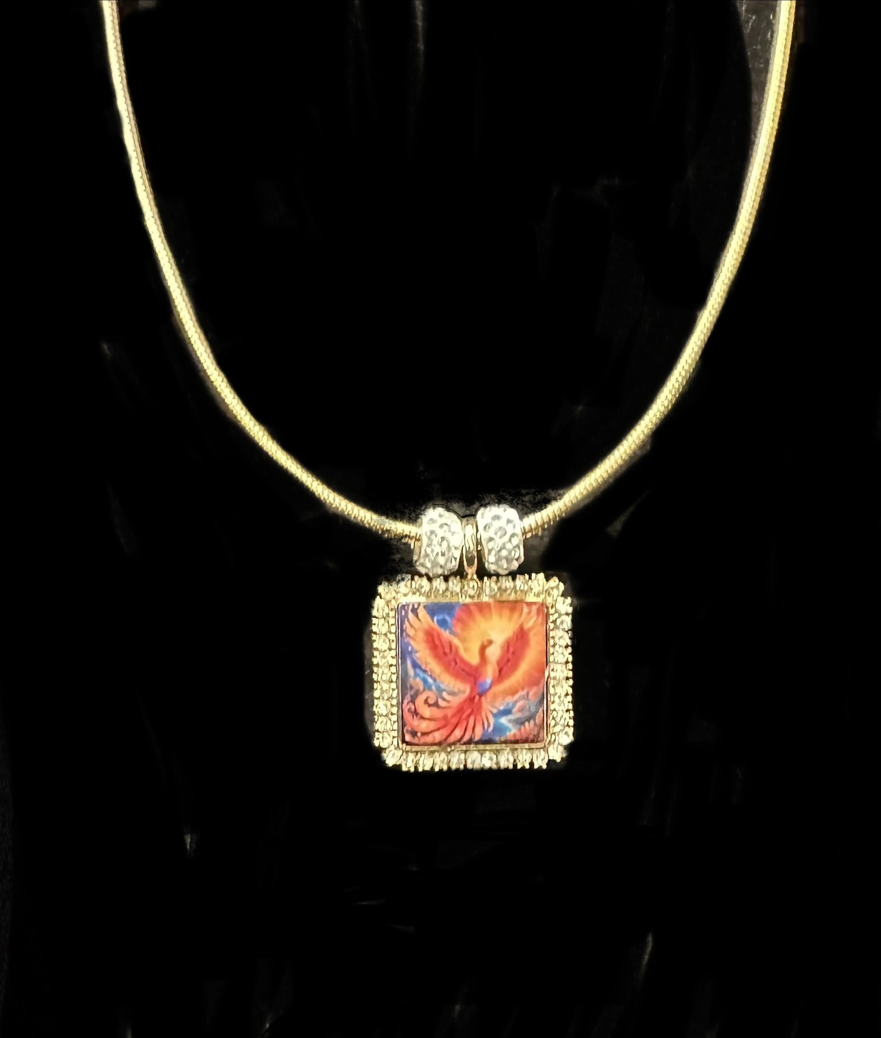 Phoenix Crystal Medallion $59