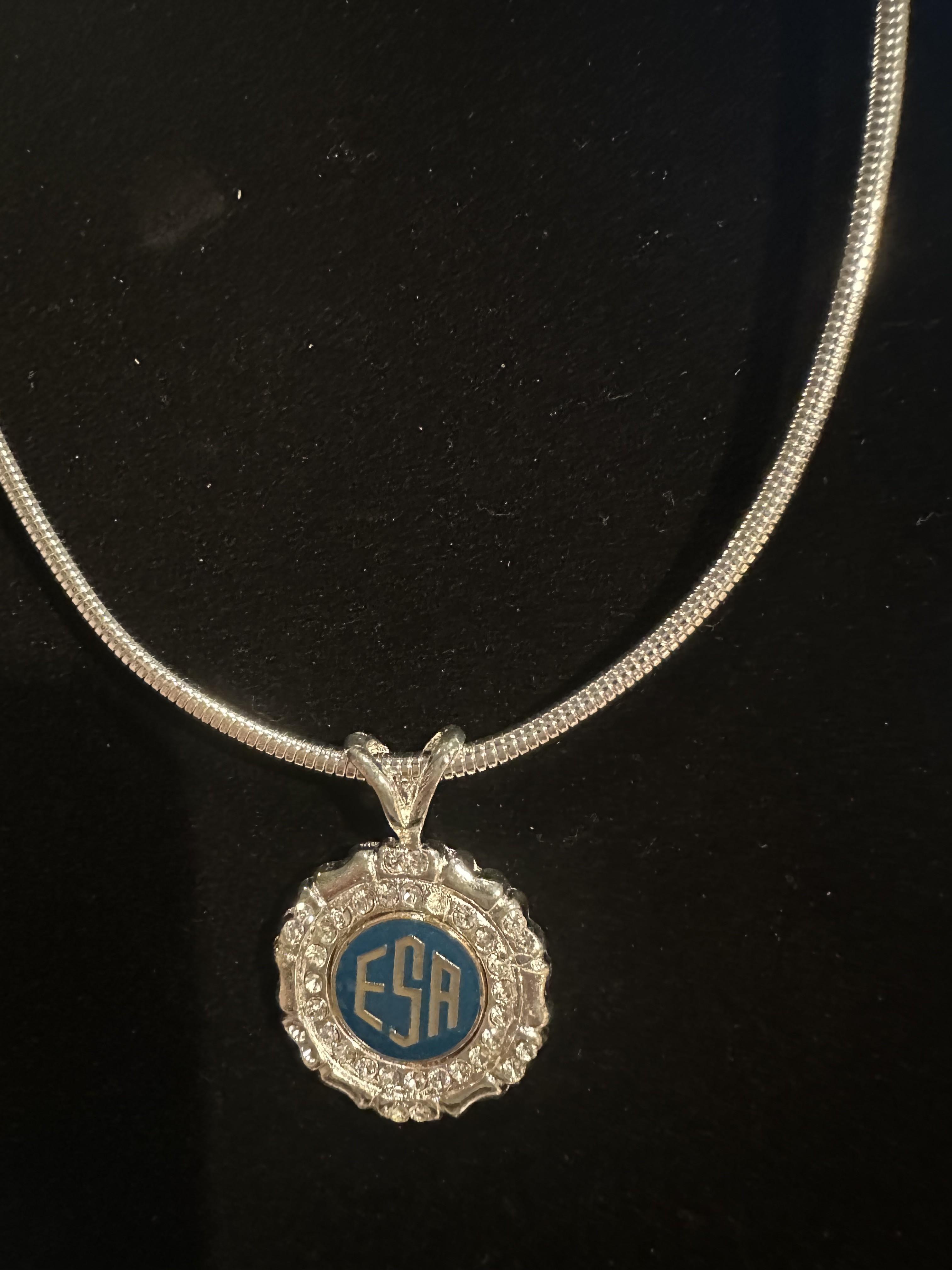 ESA Crystal round medallion $59 Shownwith push and pull
