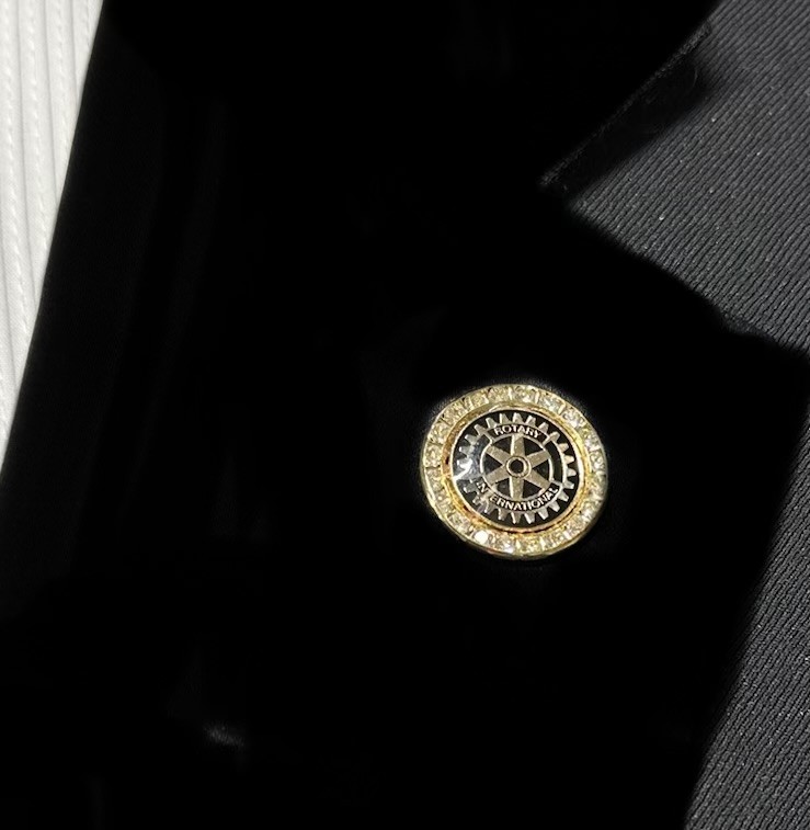 Rotary Crystal Lapel Pin