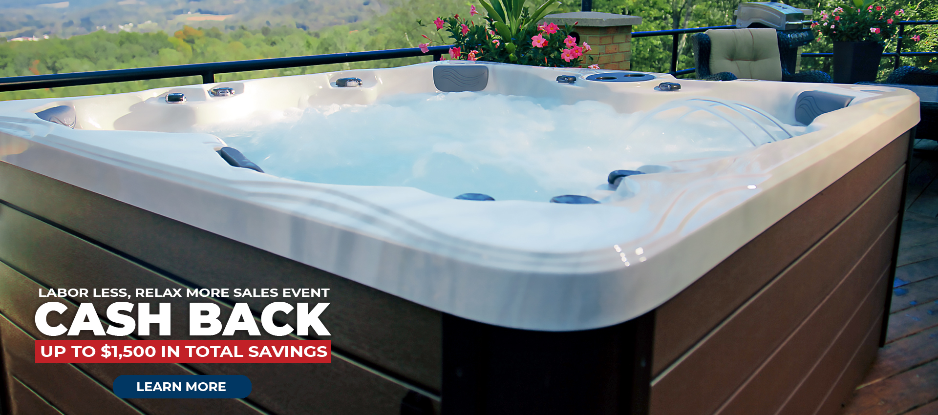 Pdc spas hot tub with current cash back promotion information