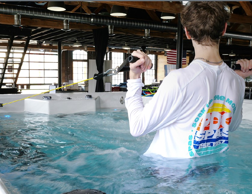 aqua resistance bands in pdc spas swim spa