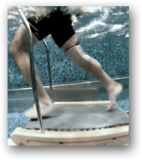 underwater treadmill in use