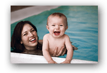 Woman & Baby in Hot Tub