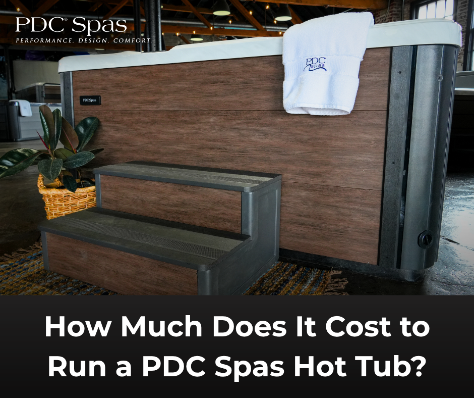 Brown PDC Spas Hot Tub displayed in State of the Art Showroom