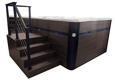 swim spa steps brown