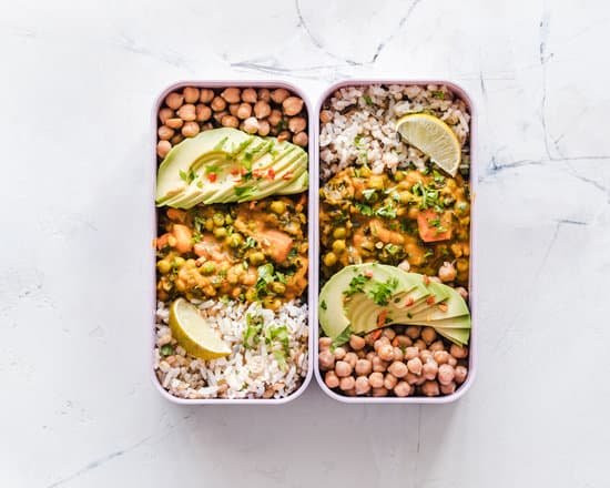 Chickpea, rice, salmon and avocado meal.