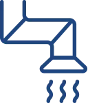 Illustration of an air duct with air coming out of it.