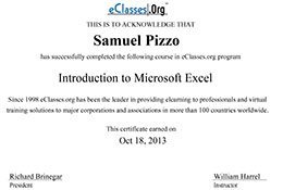 Introduction to Microsoft Excel Certification