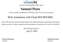 Sam Pizzo Web Animation with Flash MX/MX2004 Certificate