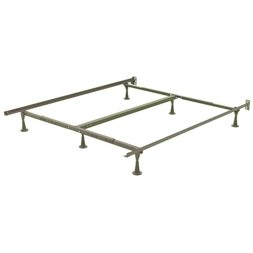California King Size Metal Bed Frame with Wide Glide Legs and Headboard Brackets