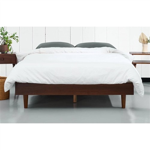 Full Size Dark Brown Wood Platform Bed Frame