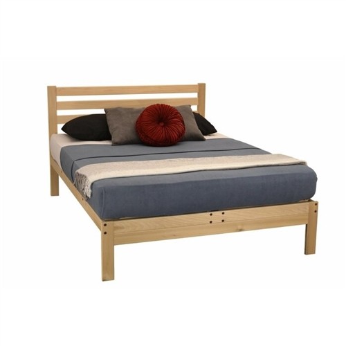 Queen Size Farmhouse Natural Wood Platform Bed Frame