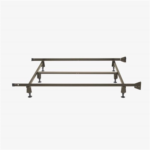 Full Size Black Metal Bed Frame with Bolt-on Headboard Brackets
