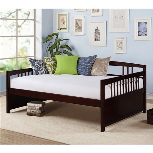 Full Size Contemporary Espresso Wood Day Bed Frame