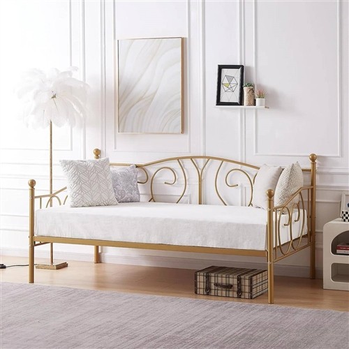 Twin Size French Gold Metal Day Bed Frame