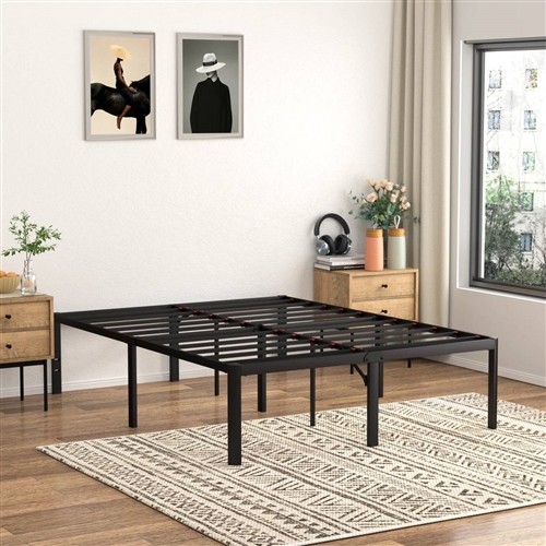 King Size 18" Black Metal Bed Frame