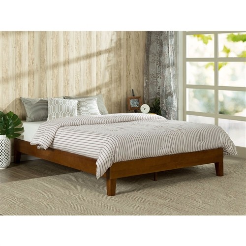 Queen Size Low Profile Solid Wood Cherry Platform Bed Frame