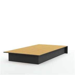 Twin Size Riser Black Wood Platform Bed Frame