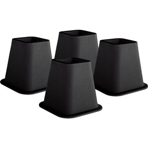 6" High Black Bed Risers: 4 Pack