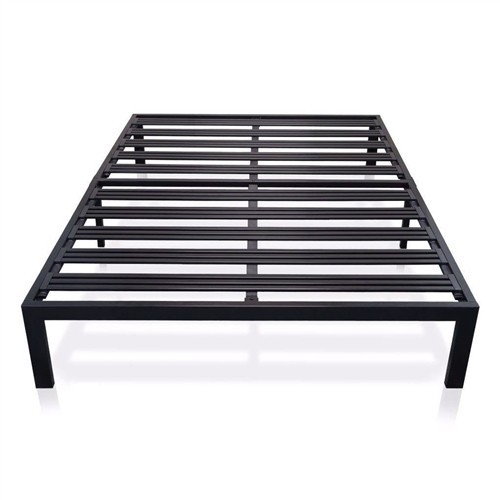 California King Size 14" Black Metal Platform Bed Frame with Heavy Duty Slats