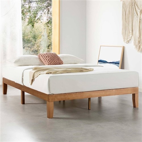California King Size Solid Natural Wood Platform Bed Frame
