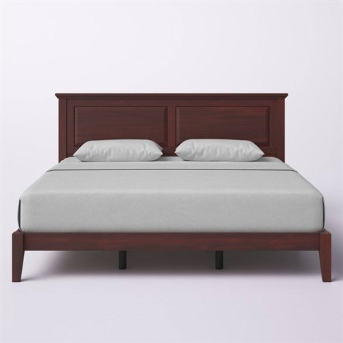 King Size Traditional Solid Oak Cherry Platform Bed Frame with Headboard