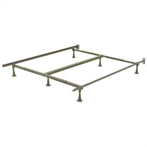 California King Size Metal Bed Frame with Wide Glide Legs and Headboard Brackets