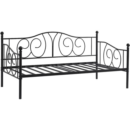 Twin Size French Black Metal Day Bed Frame
