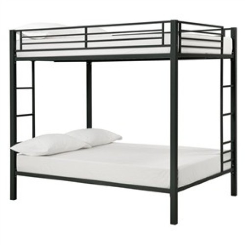 Full over Full Size Black Metal Bunk Bed Frame