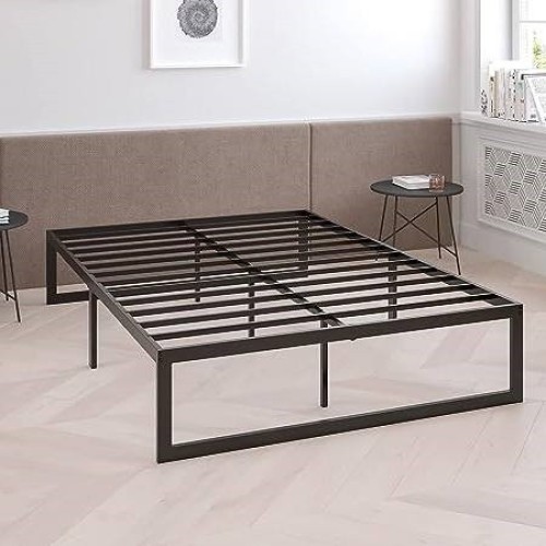 Twin Size 14" Black Metal Platform Bed Frame