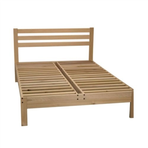 Queen Size Farmhouse Natural Wood Platform Bed Frame