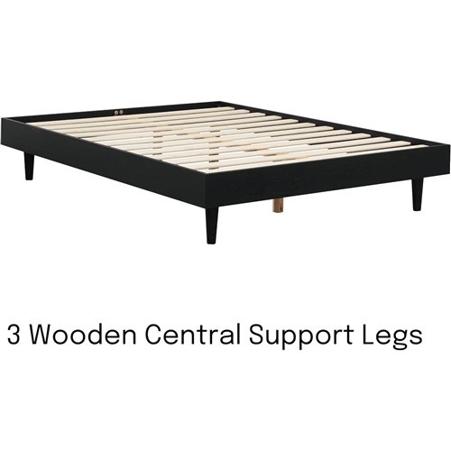 Full Size Black Wood Platform Bed Frame