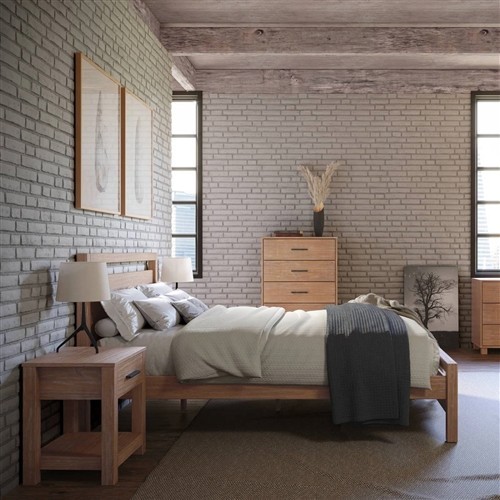 Full Size Farmhouse Solid Wood Platform Bed Frame with Headboard and Footboard