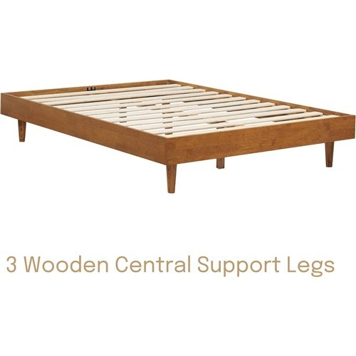 Full Size Light Brown Wood Platform Bed Frame