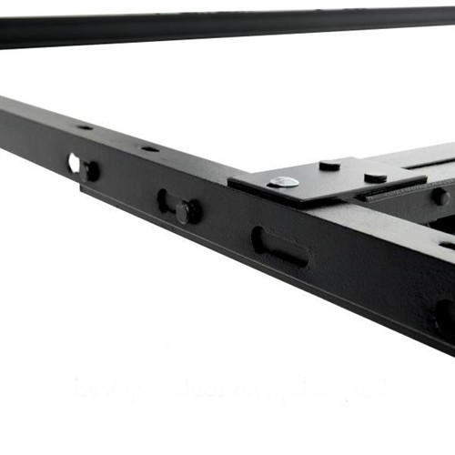 Twin/Full Size Adjustable Black Metal Bed Frame with Smooth Glide Legs and Headboard Brackets