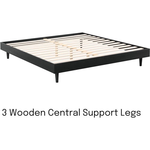 King Size Modern Black Wood Platform Bed Frame