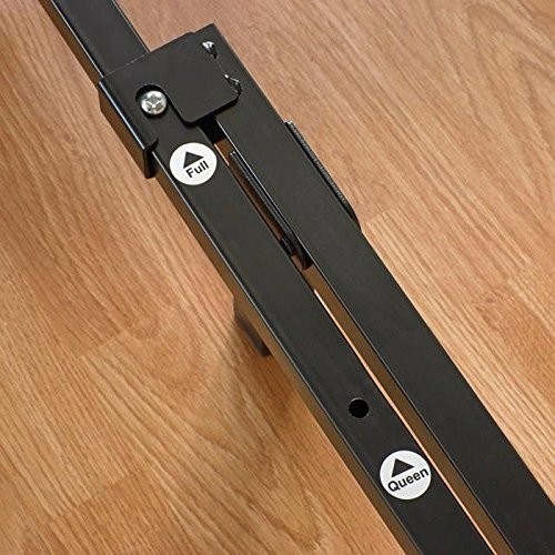 Full - King Size 9 Leg Adjustable Black Metal Bed Frame with Headboard Brackets