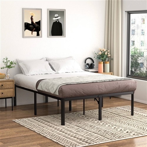 King Size 18" Black Metal Bed Frame