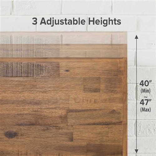 King Size Solid Wood Platform Bed Frame with Adjustable Height Headboard