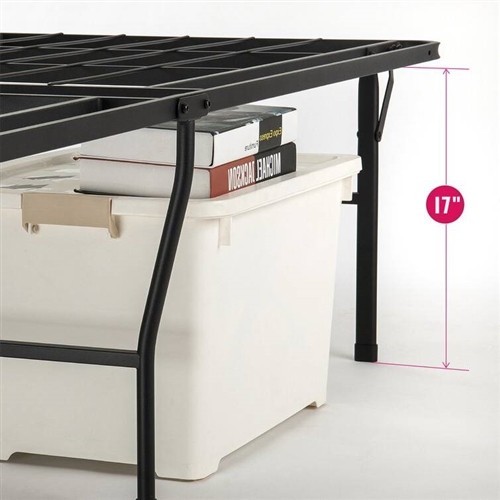 Queen Size 18" Black Metal Folding Platform Bed Frame