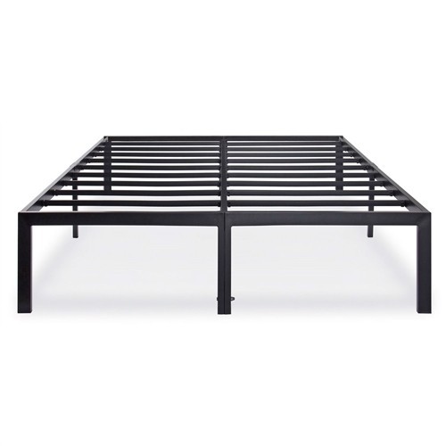 Queen Size Heavy Duty Black Metal Platform Bed Frame
