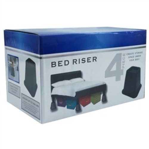 6" High Black Bed Risers: 4 Pack