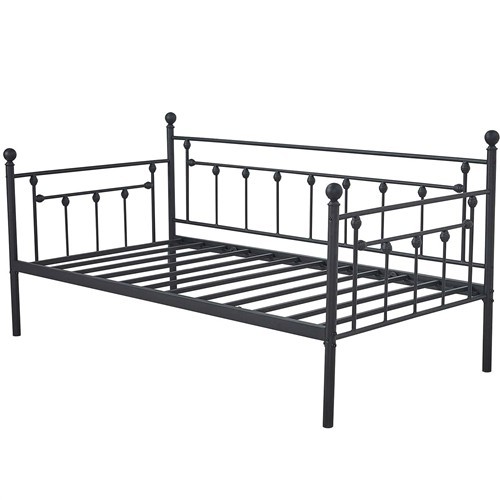 Twin Size Farmhouse Black Metal Day Bed Frame