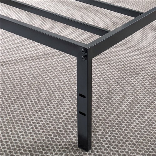 Twin Size 14" Black Metal Platform Bed Frame with Headboard Attachment Holes