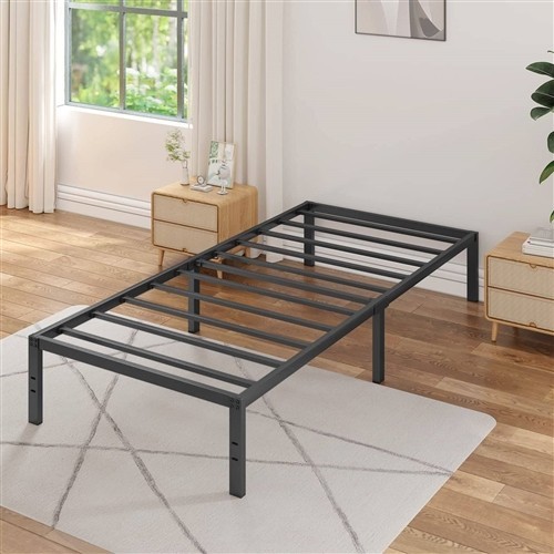 Twin Size 16" Black Metal Platform Bed Frame