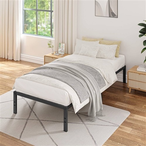 Twin Size 16" Black Metal Platform Bed Frame