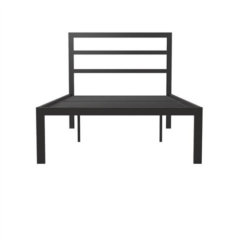 Twin Size Black Metal Platform Bed Frame with Metal Headboard