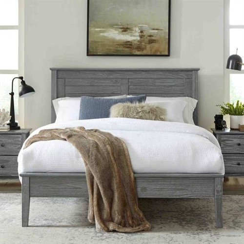 Twin Size Solid Pine Rustic Grey Wood Platform Bed Frame