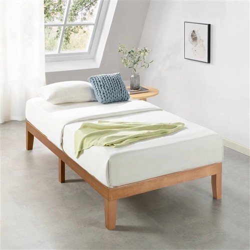 Twin XL Size Solid Natural Wood Platform Bed Frame