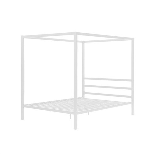 Queen Size White Metal Canopy Bed